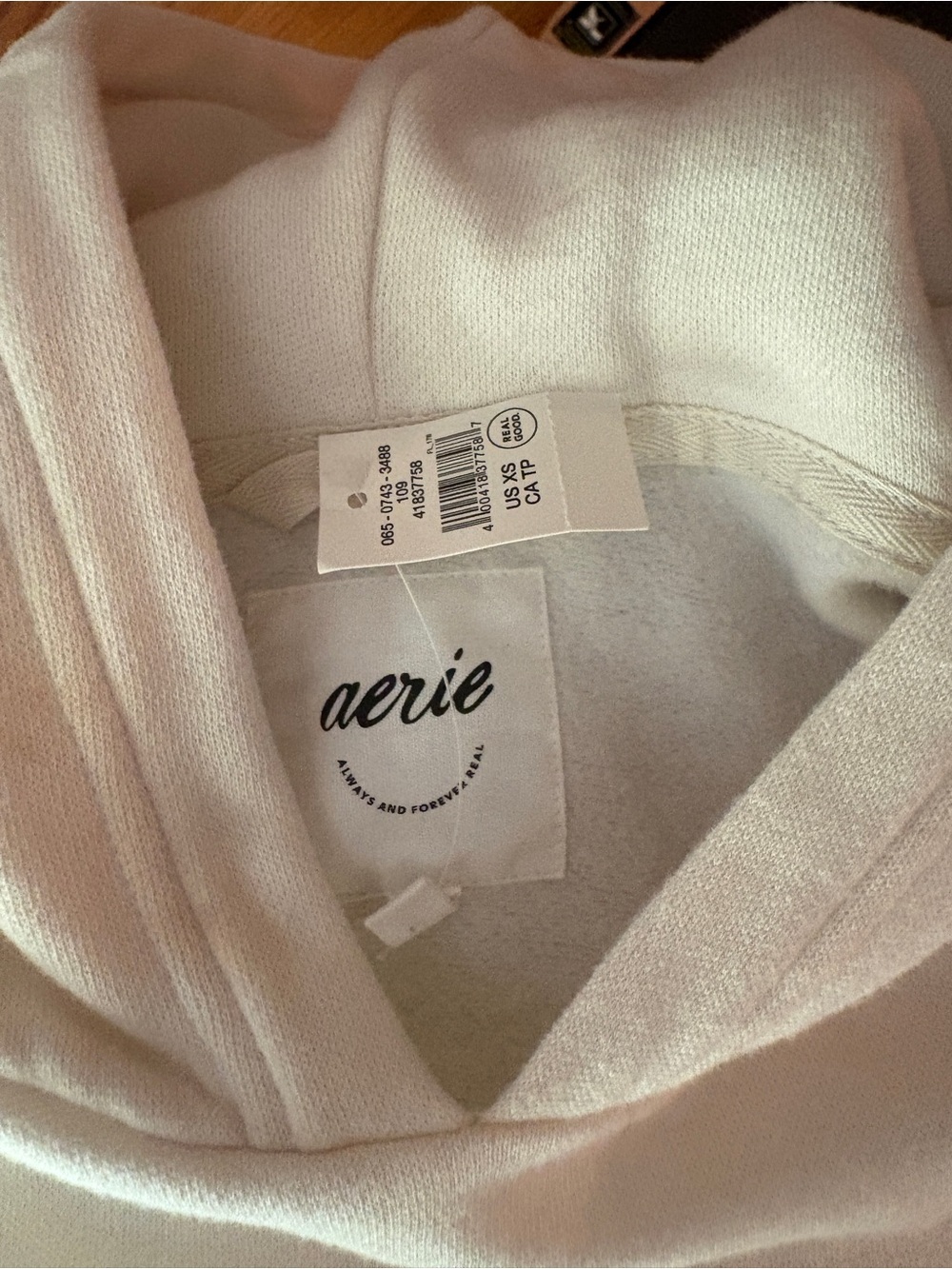 aerie Cream Crewneck Hoodie with Bow Detail - size xs - Picture 5 of 5